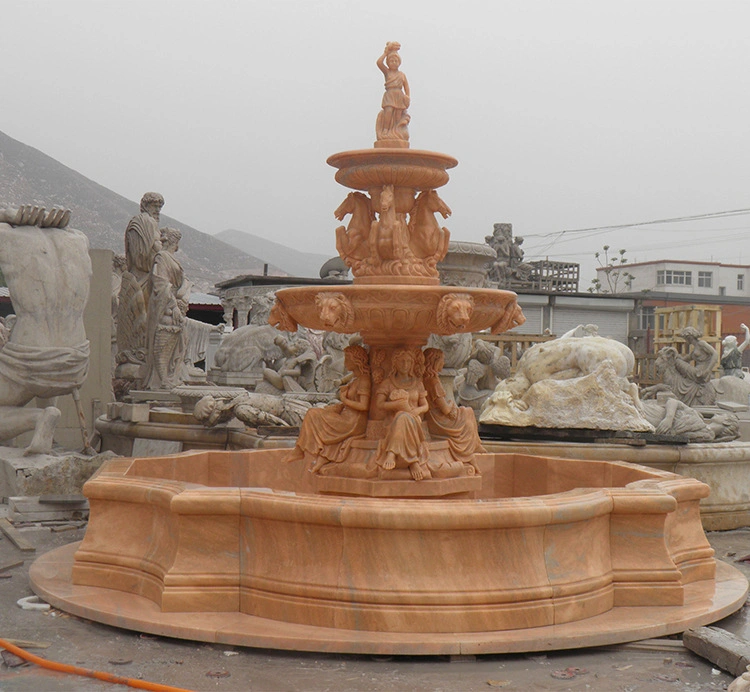 Schöne Garten 3 Tiers Hand Geschnitzt Natürlichen Weißen Stein Marmorbrunnen