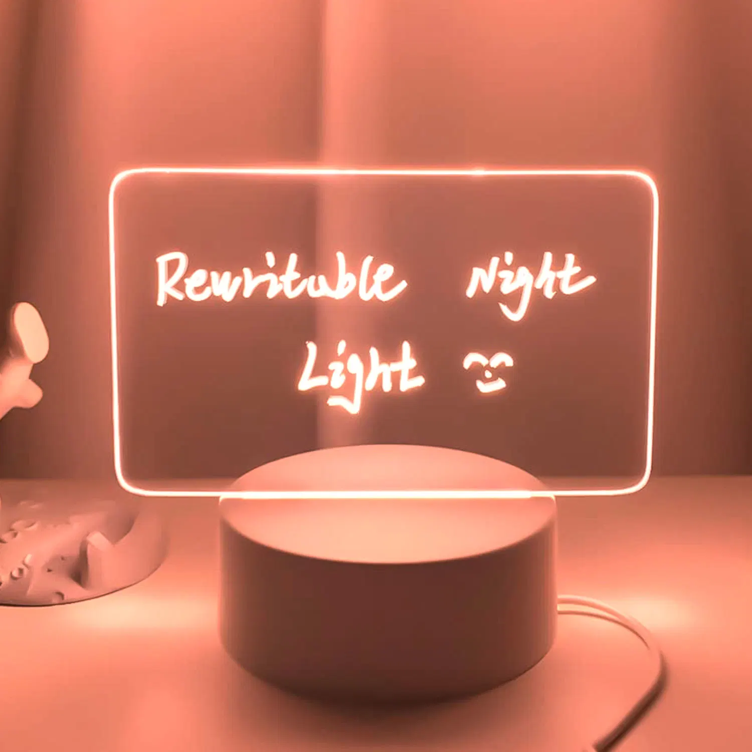 Novo candeeiro de mesa electrónico LED Creative Night Light acrílico Lâmpada USB