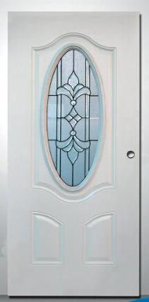 Exterior Steel Glass Ornament Iron Door