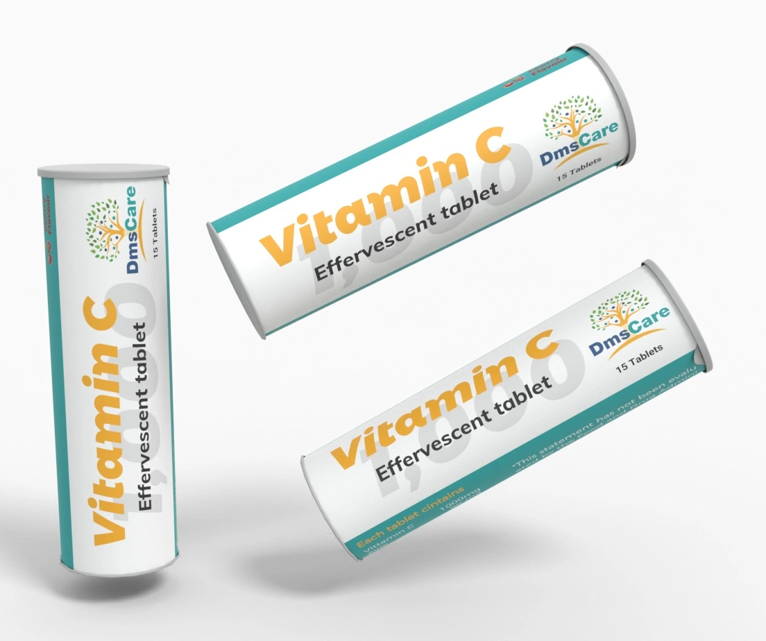 Suplemento de atención médica Vitamina C Effervescent Tablets 1000mg Cuidado de la piel blanqueante Medicamentos antioxidantes