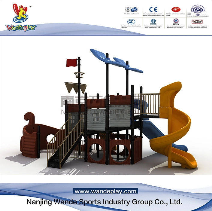 Large Amusement Park Water Park Games Children Plastic Slide Pirate Ship Play Ground Outdoor Playsets Corsairs Boat Playground Equipment for Kids