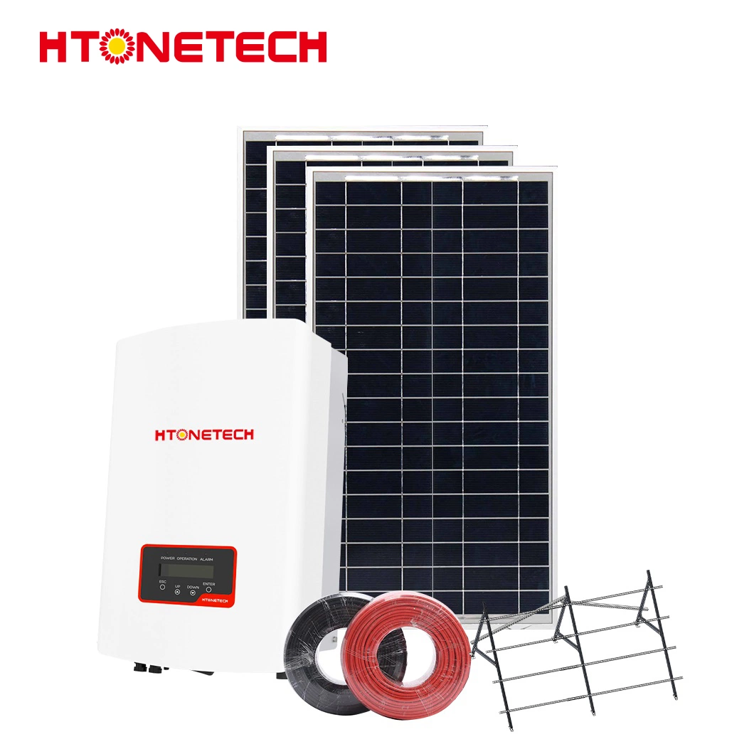 مكونات اللوحة الشمسية للعاكس الهجين بقدرة 6 كيلو واط من Htonetech الصين الموردون 5 كيلو واط 25 كيلو واط على نظام الطاقة الشمسية Grid Solar Power System