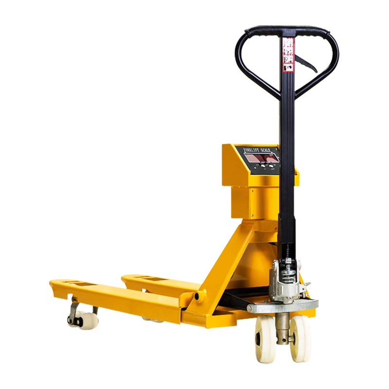 PU Wheel Hand Operated Transport Pallet Jack Scale with Printer