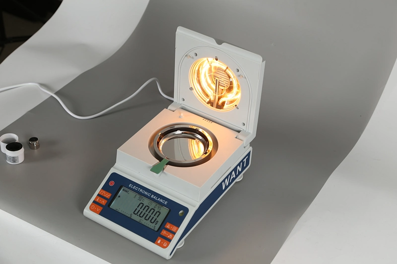 0,01 g/0.005g/0,001 g de halógeno Mosture Laboratorio Digital Analizador Analizador de humedad, halógeno, halógeno, medidor de humedad