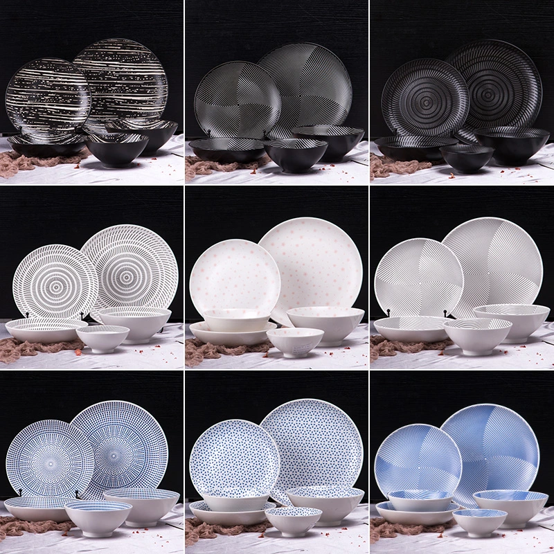 Colorful Dinner Set Ceramic Porcelain Round Design Luxury Wholesale/Supplier Ceramic Dishes Sets for Hotel