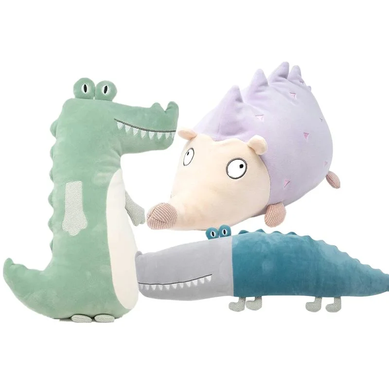 Os dons de almofadas de pelúcia personalizado Gator Hedgehog macio de algodão brinquedo animais taxidermizados travesseiro ajustável