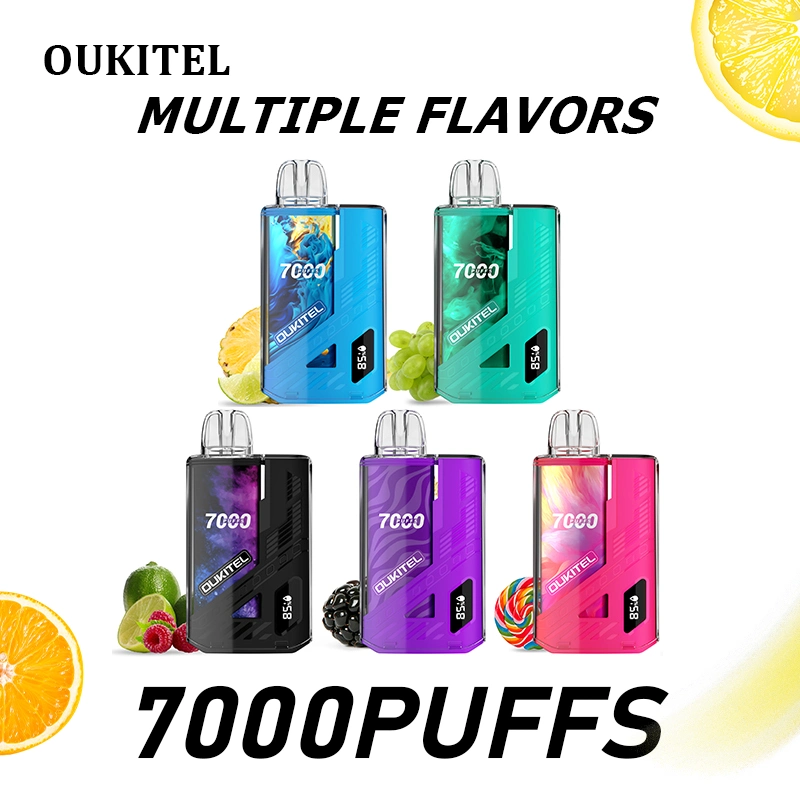 2023 nouvel écran LED Oukitel 7000 puffs plus Atomizer Shenzhen Vide E cigarette personnalisée vaporisateur stylo Vente en gros Je pas cher jetable VAPE