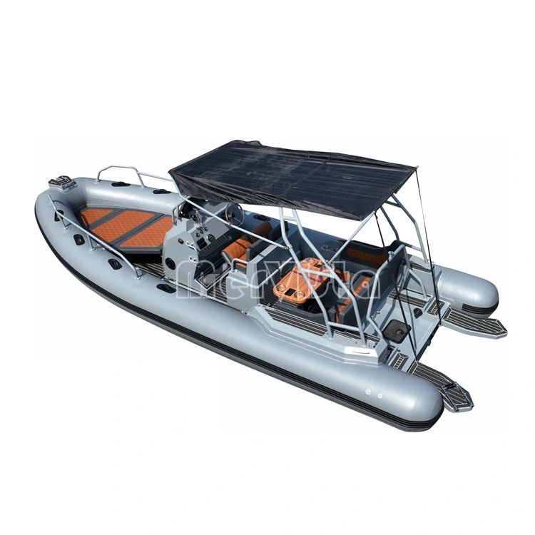 CE 6.8m Bateau de mer en aluminium Bateau de pêche de luxe Yacht à moteur Gommone Con Volante Bateau de pêche 22FT