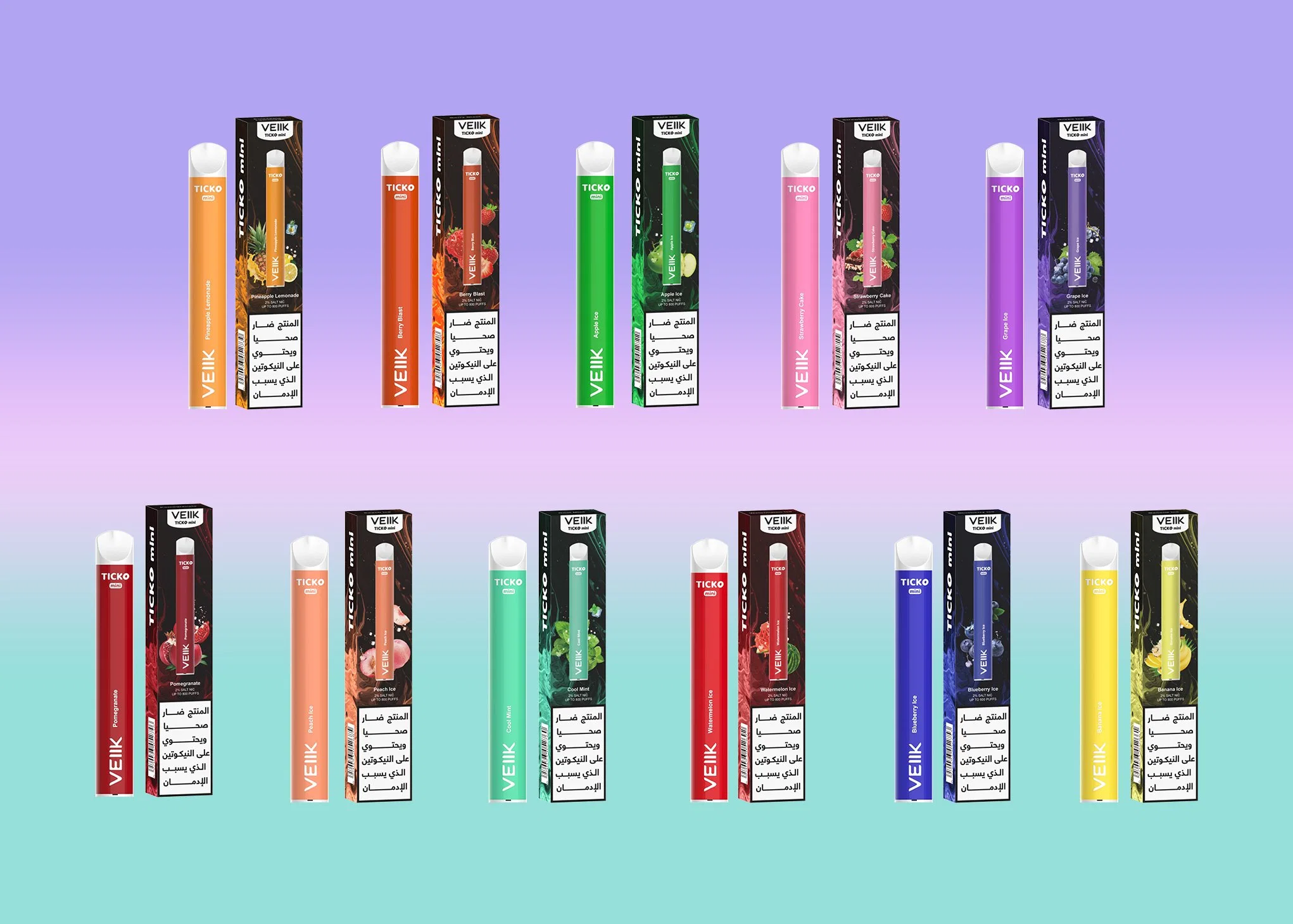 Китай Оптовая одноразовая одноразовая одноразовая ручка Vape Pen Veiik 2 мл Ticko Mini