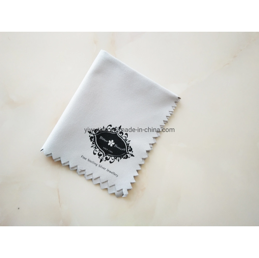 Gris Bijoux en microfibre de haute qualité chiffon de polissage avec logo noir