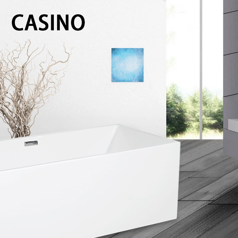 Square Design Baths Tubs Freestanding White Acrylic Bathtub with Drain Stading Bath Mixer