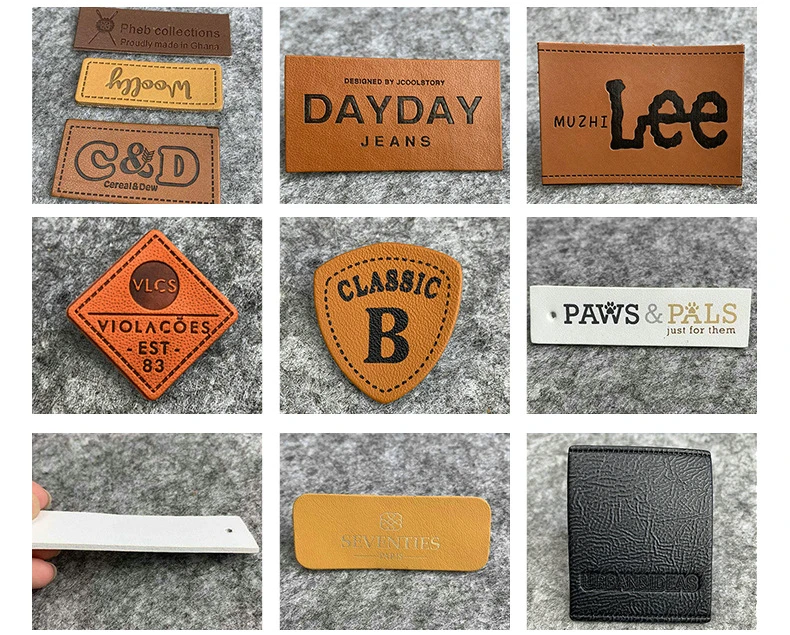 Custom Silk Screen Printing PU Leather Logo Labels