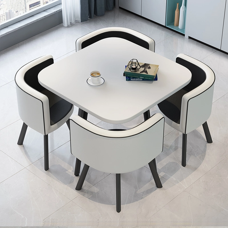 Space Saving Restaurant Furniture Set Modern Dining Room Furniture Set 1 Table 4 Chairs for Home Office Lounge