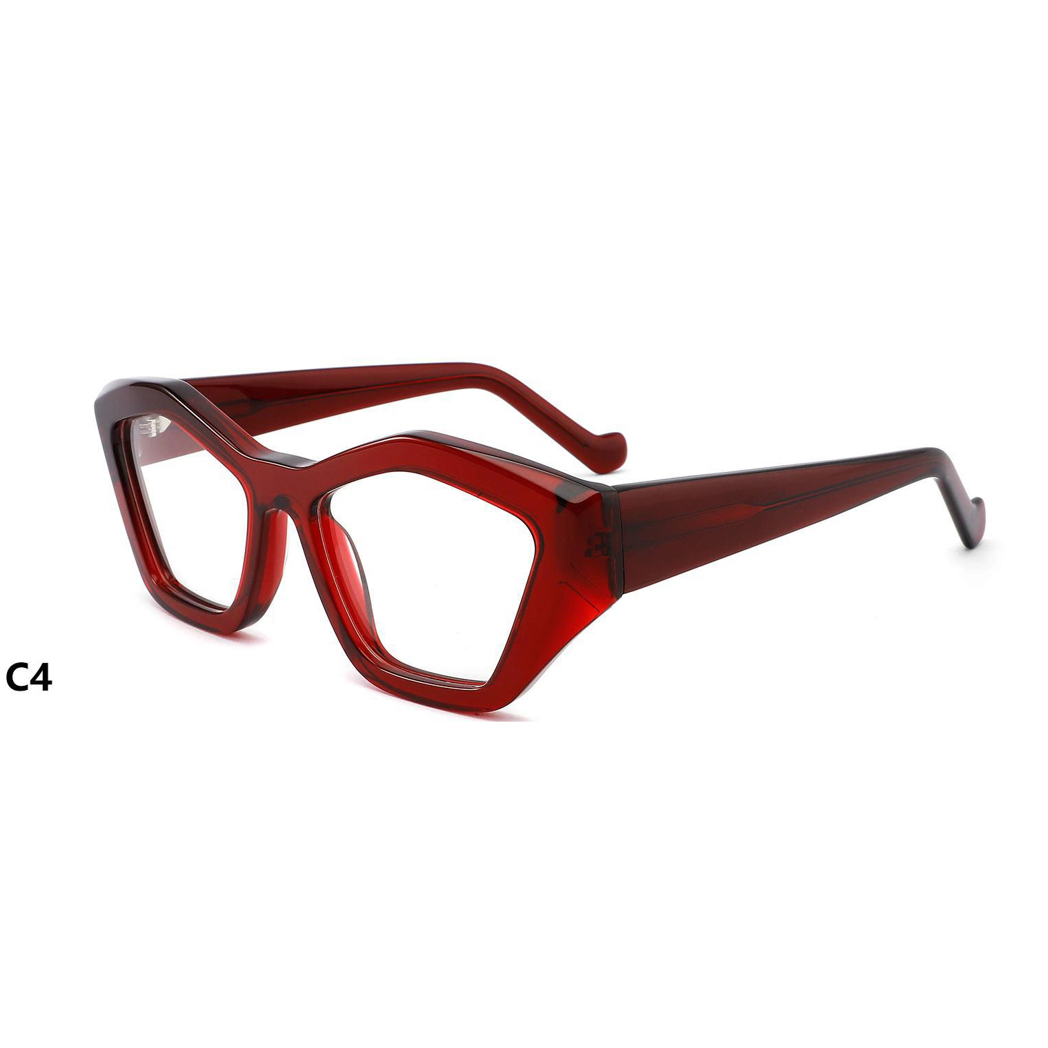 High Strength Hinge Chamfered Thickened Acetate Glasses Frames Optical with Gradient Big Size Eyewear