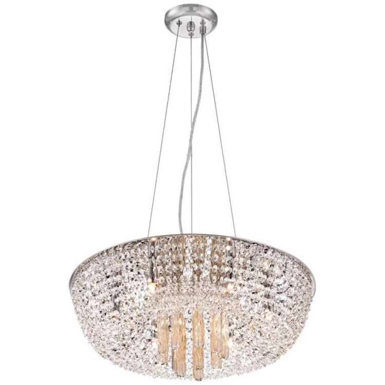 High quality/High cost performance  Modern Luxury Silver Round Crystal Chandelier Home Decorative LED Lighting Furniture Living Dinging Room Pendant Lamp