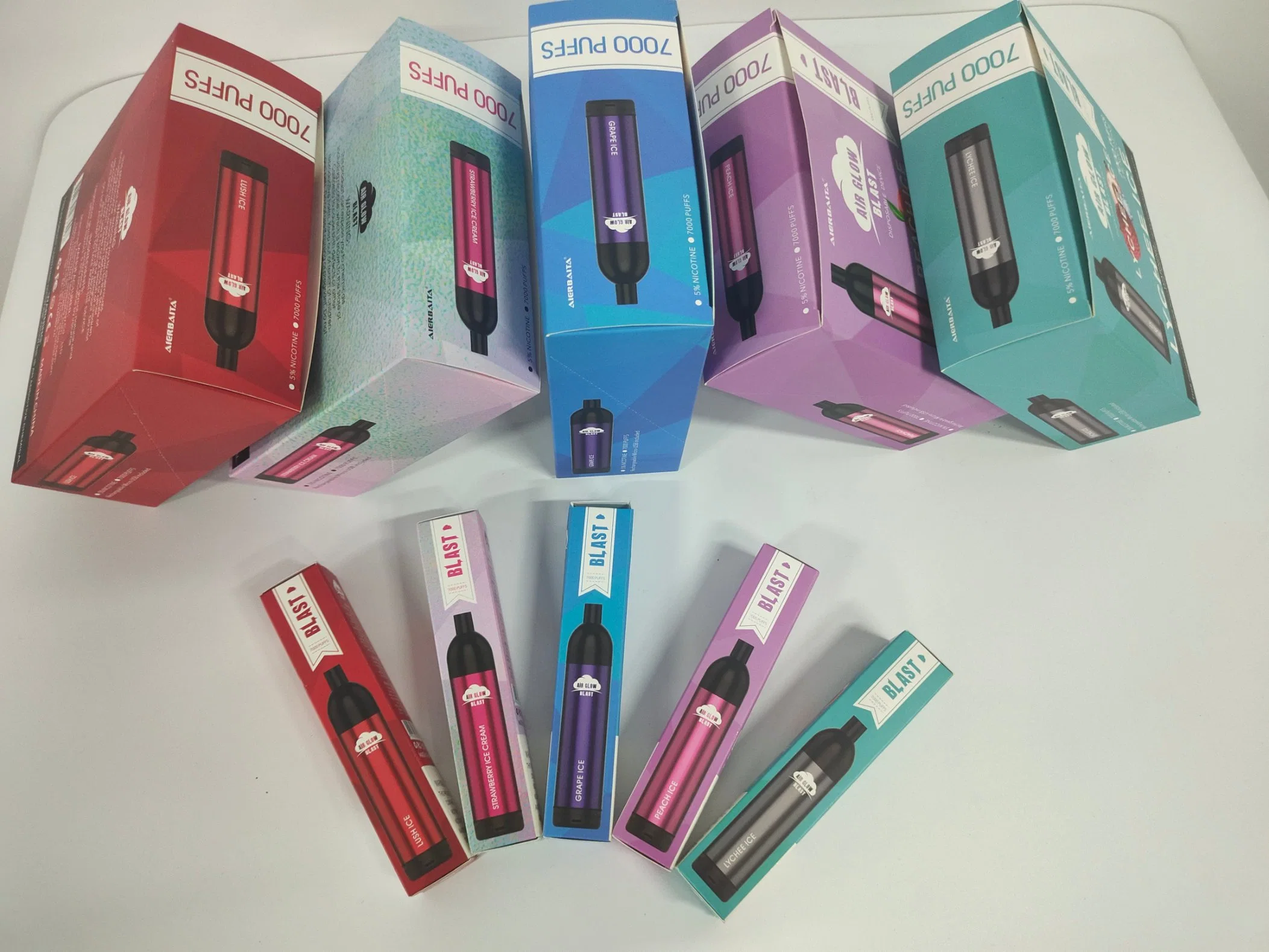 Vape Pen en gros en vrac Air Glow Blast 7000 bouffées 16ml rechargeable.