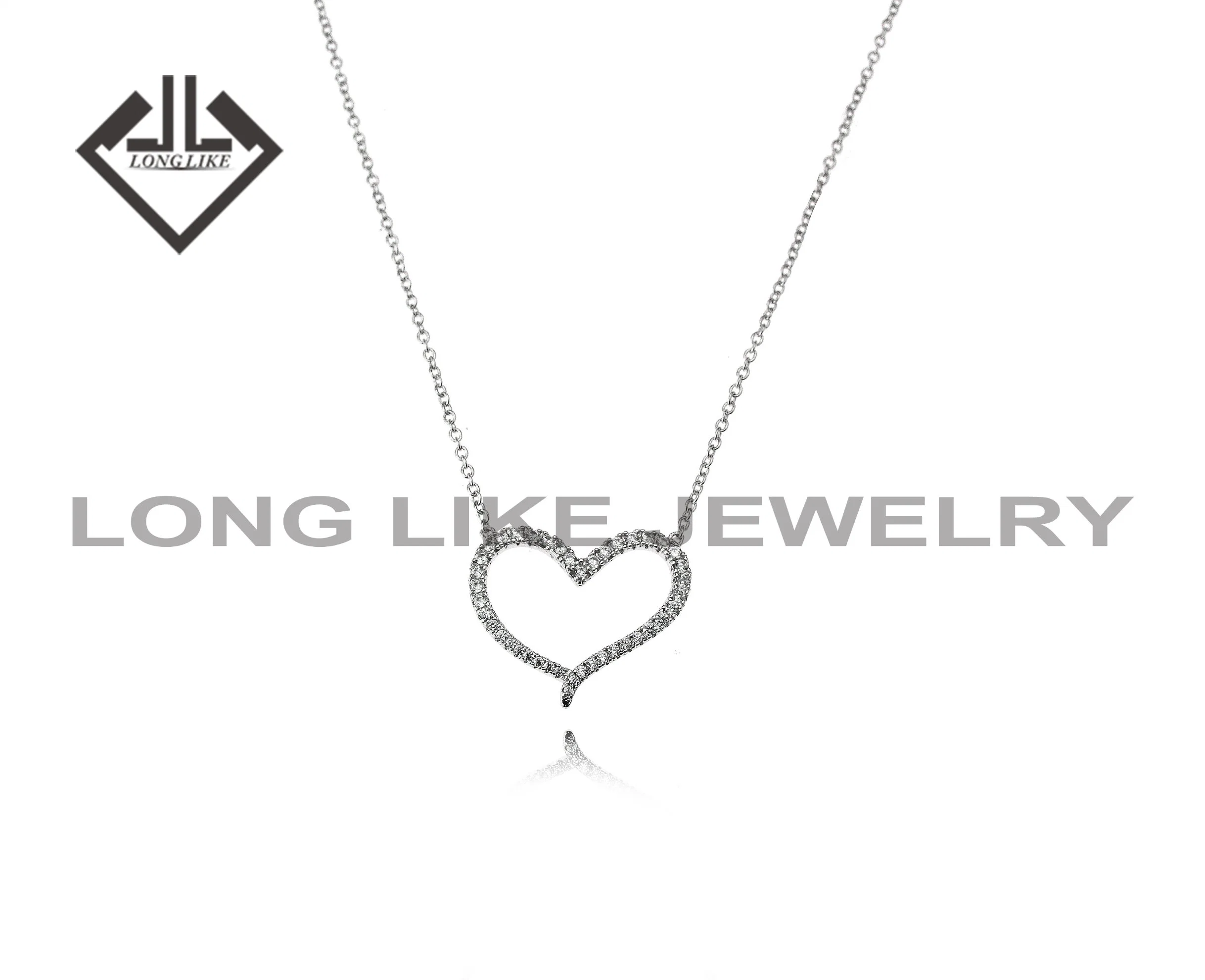 Sterling Silver Jewelry Heart Star Solitaire Necklace for Women