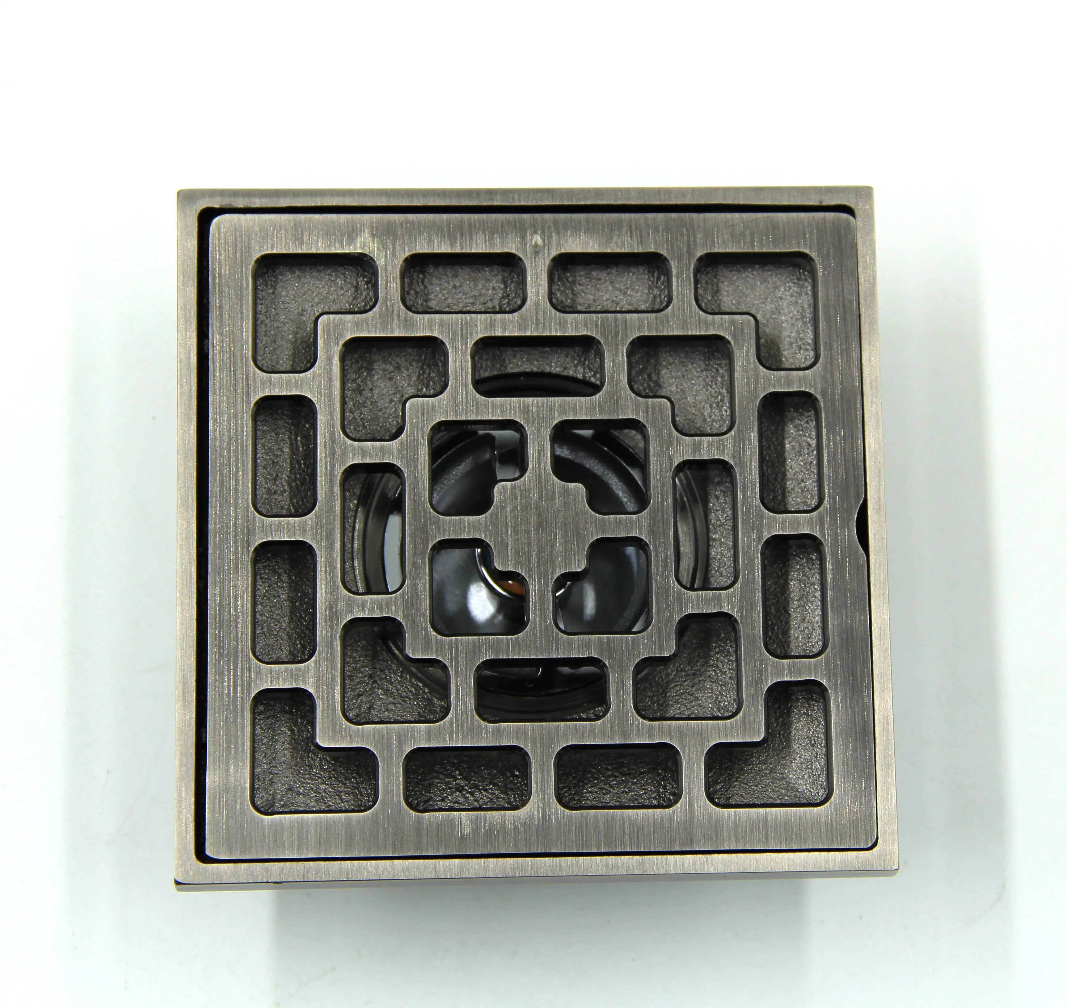 Customized 6 Inch Square Brass Shower Drain with Removable Strainer Cover