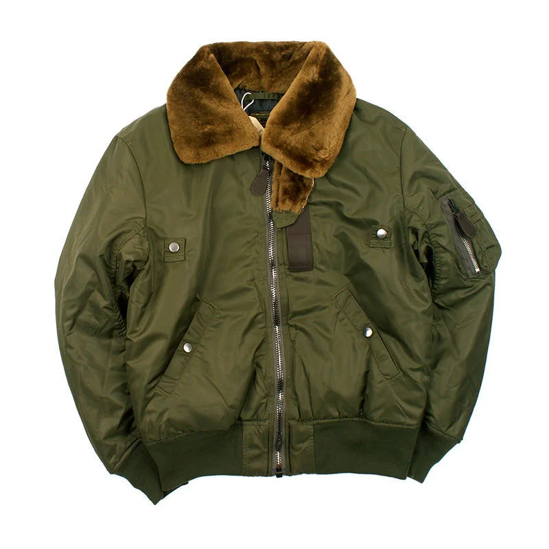 Jacket Flight Suit Fur Collar Detachable Men's and Women's Cotton Clothes Custom Cotton Clothes