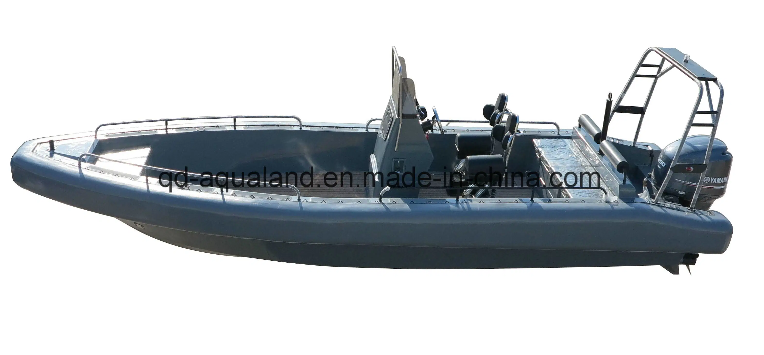 Aqualand 26pieds 8m 14personnes EVA Sposon mousse solide de l'aile non tube rempli d'Air System/Patrouille de sauvetage gonflable rigide en fibre de verre nervure militaire de bateau à moteur (rib800)