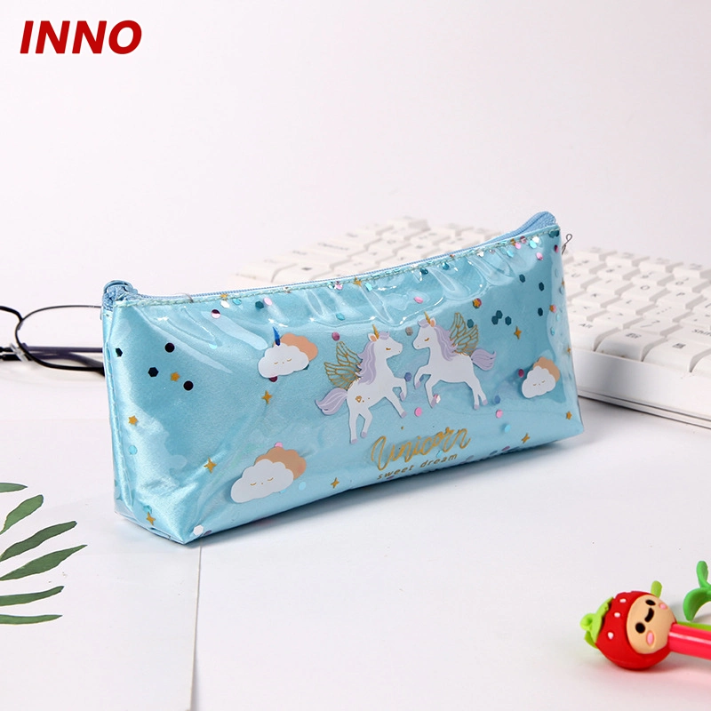 R067# Factory Direct Selling Inno Brand School Supplies Cartoon Pencil Case Children's Sequined Stationery Bag in Stock Eco-Friendly