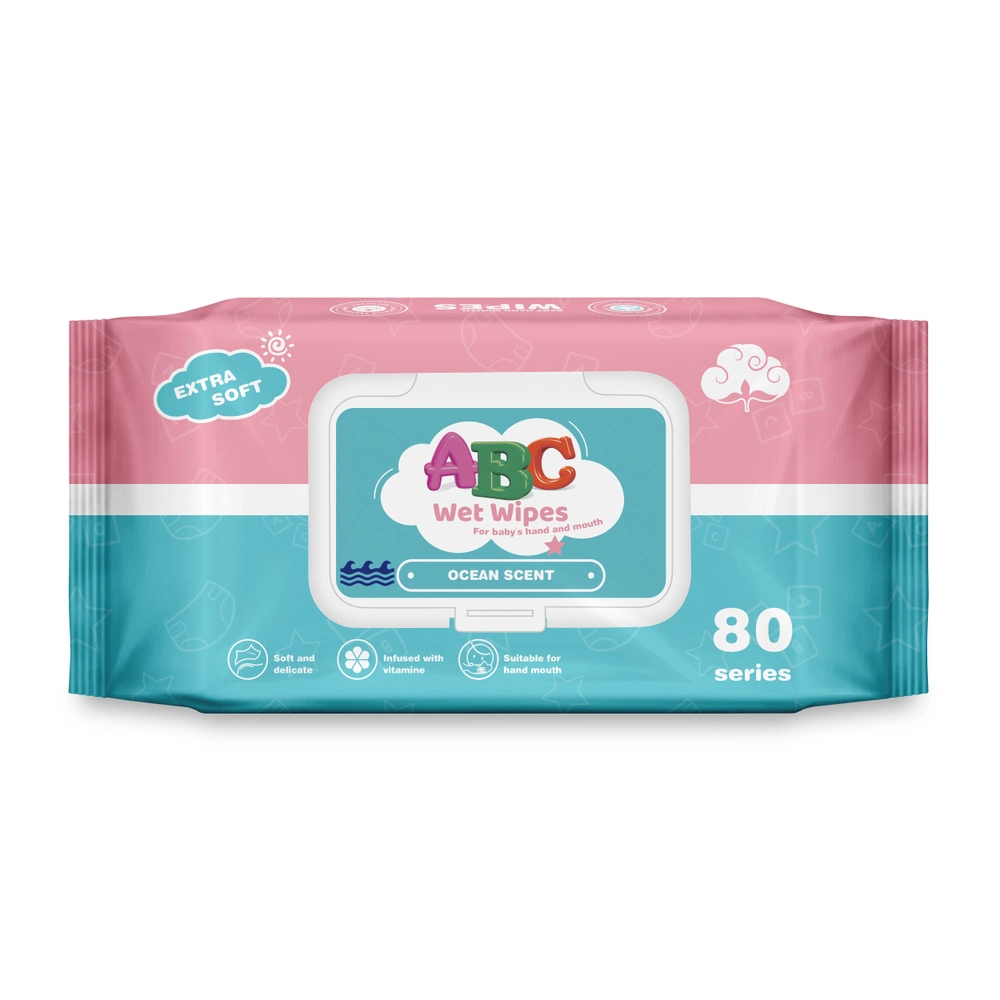 OEM 80PCS Customization Spunlace Non-Woven Hypoallergenic Organic Baby Wet Wipes