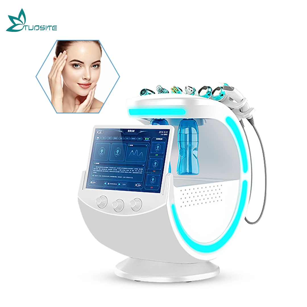 2022 Multifunctional 7 in 1 New Magic Mirror Monitoring Aqua Facial Smart Ice Blue Skin Management System