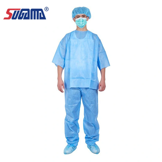 Disposable Anti Static Anti Water PP Collar Nurse Scrub Suits Uniforms