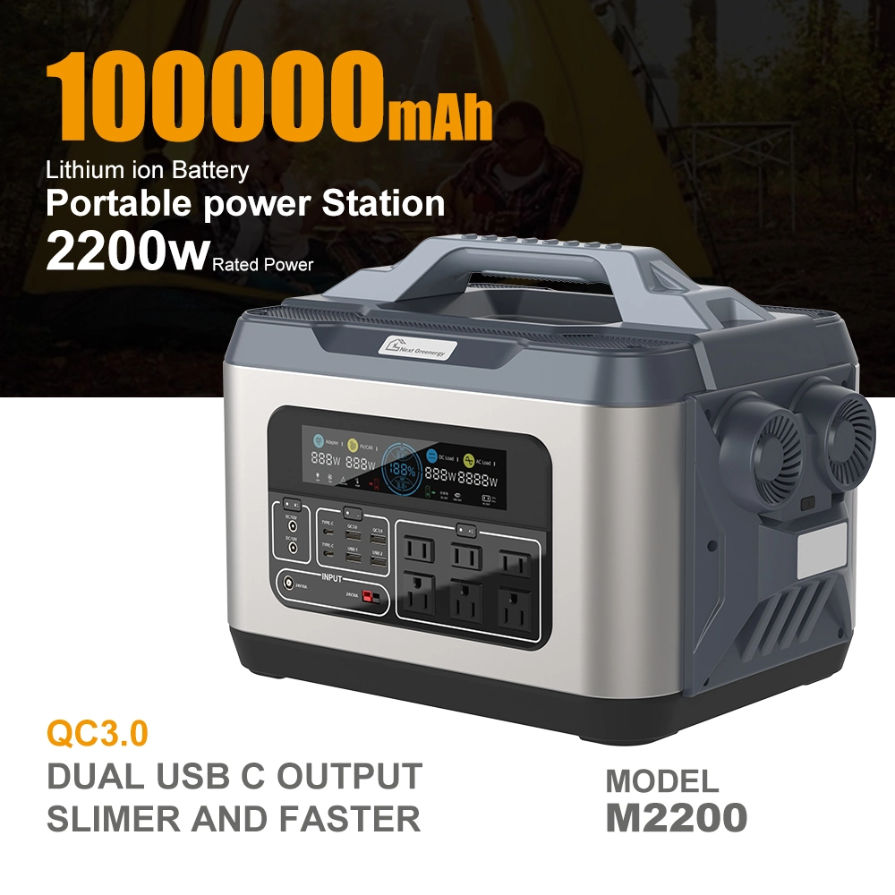 Gas Free Portable Food Truck Power Supply 2200W 2220wh Mobile Rechargeable Battery for Camping