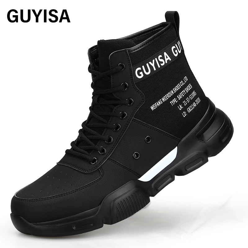 Guyisa Brand New Safety Boots Waterproof Nubuck Microfiber Leather Men's Casual Anti-Puncture Steel Toe Safety Boots