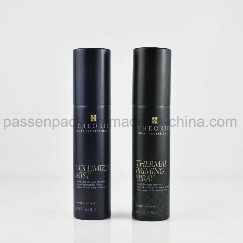 Botella de aluminio envases cosméticos vaso negro Botella de Perfume diario mediante