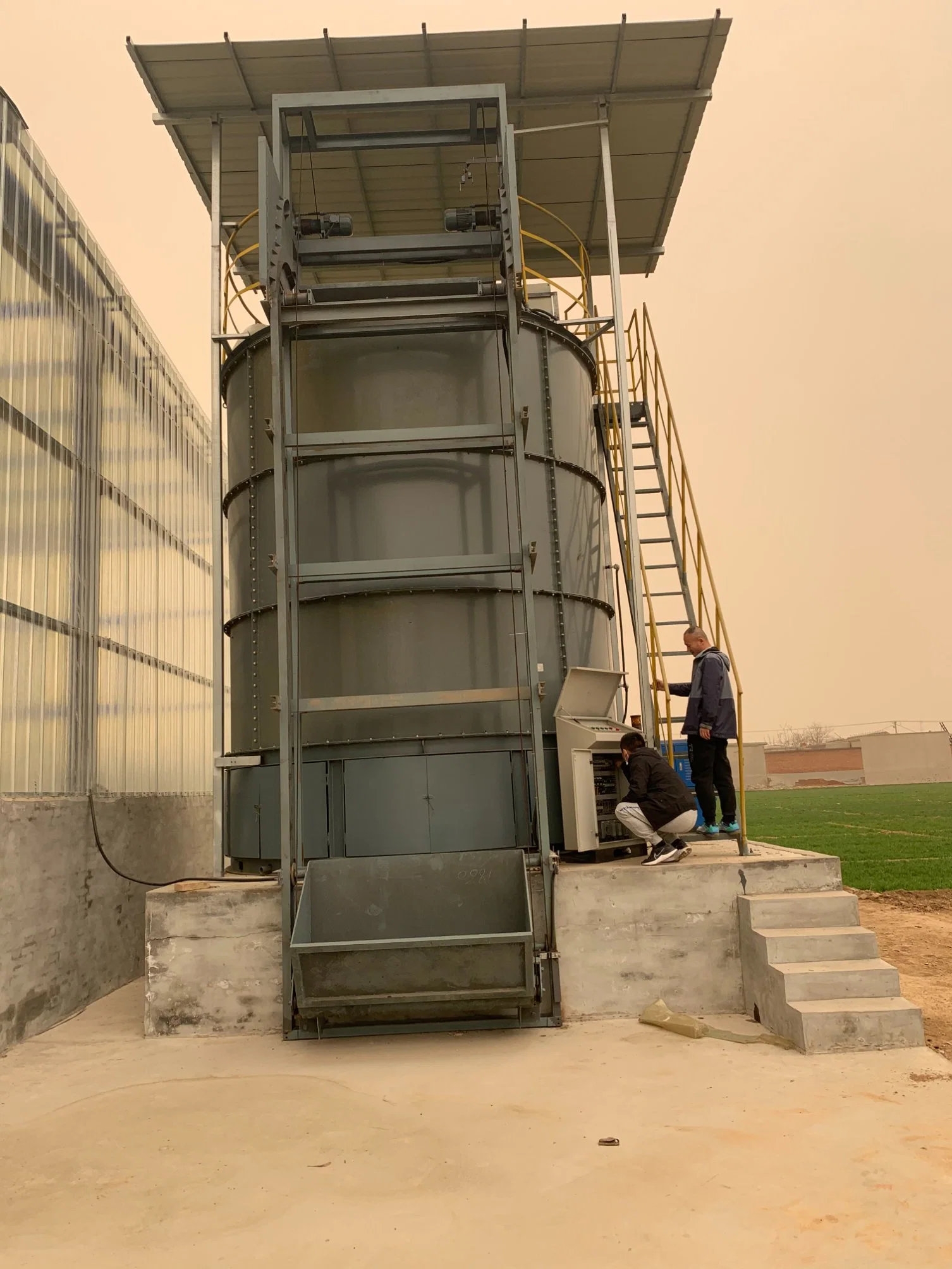 Estiércol de paja fermentación aeróbica tanque para abono orgánico fertilizante