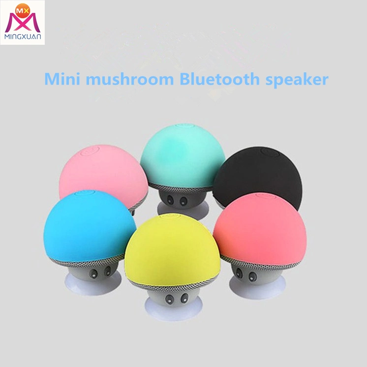 Caliente cabeza de seta pequeña Bluetooth altavoz pequeño Sucker Creative Mini Soporte para tableta portátil Mini Audio para exteriores