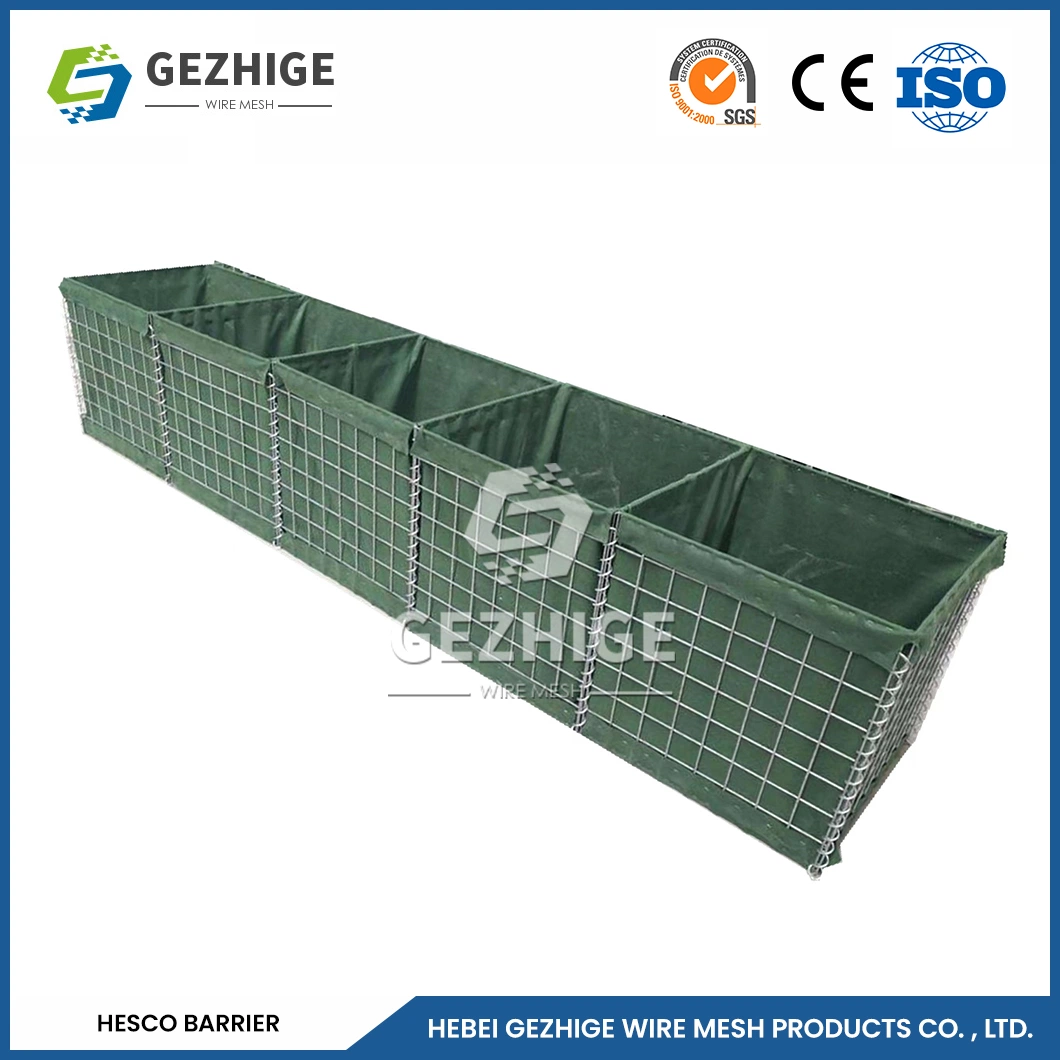 Gezhige 3.0-4.0mm Selvedge Wire Thickness Industries Galvanized Gabion CE Certification Galvanized PP Gabion Bag China Low Cost Anti-Explosion Gabion Net