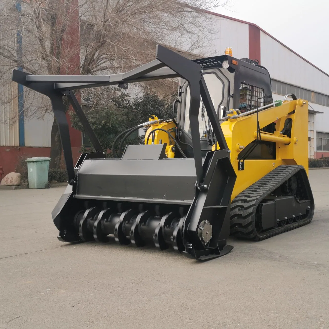 New 75HP Skid Loader with Tracks Tracked Skid Steer with Forestry Mulcher Attachment