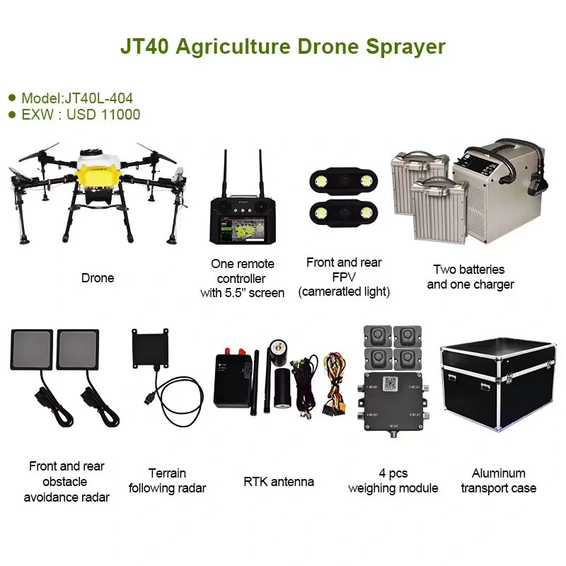 Jt40L Big Capacity Agricultural Sprayer Drone Camera Agricultural Sprayer Drone Reference