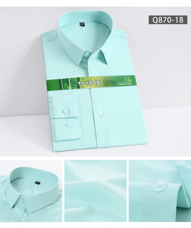 OEM Camiseta para hombre Elastic Business Slim Professional White Shirt