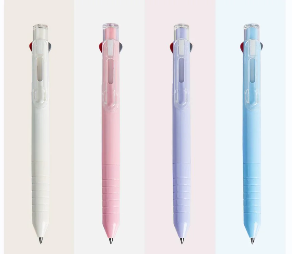 Artículos de papelería Bolígrafo multicolor, 4 colores de tinta Gel Gel retráctil Pen para la escuela de suministros de oficina de tinta, surtido de 0,5 mm, color blanco