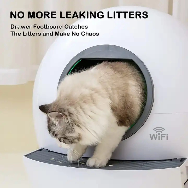 Functional Design Large Space Intelligent Setting Cat Litter Tray Box Automatic cleaning Health Monitoring Cat Toilet Smart Phone WiFi Control Cat Litter Box