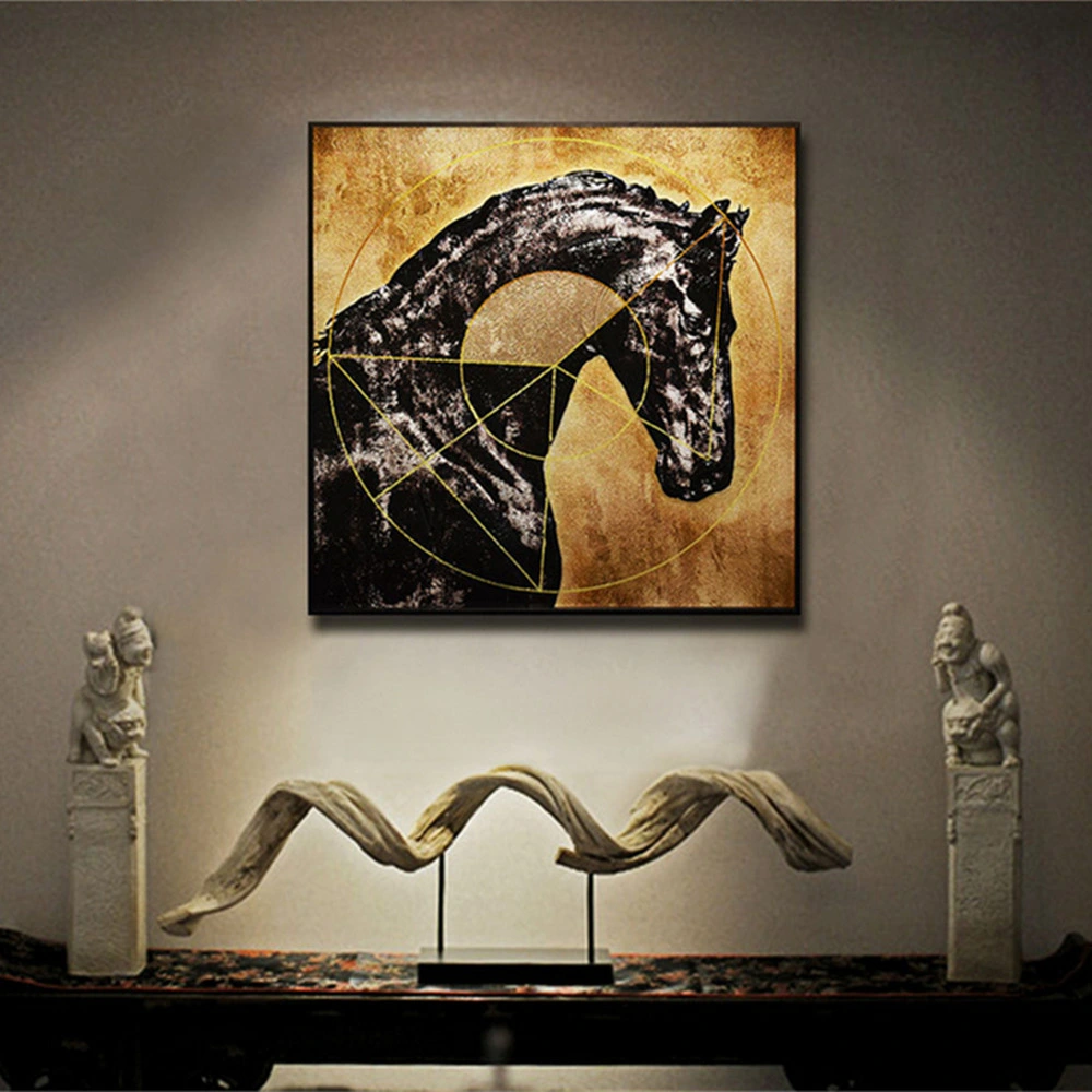 Lifelike Horse Hanging Inlaid Glass Painting for Hotel (MR-YB6-2018)