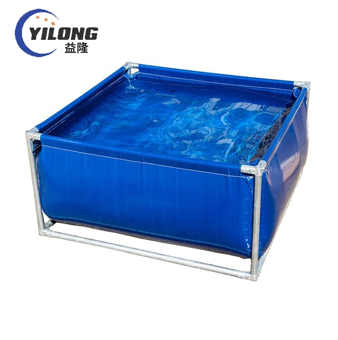 Fish Breeding Customized Steel Frame PVC Reinforced Tarpaulin Portable Rectangle Rectangular Water Tank 500 Liter