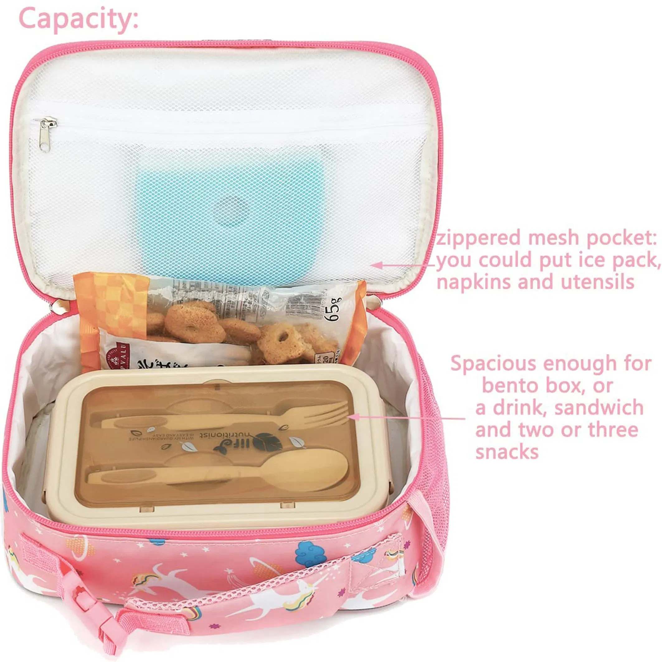 Kids Lunch Box Insulated Soft Mini Cooler Bag Back to School Thermal Meal Tote