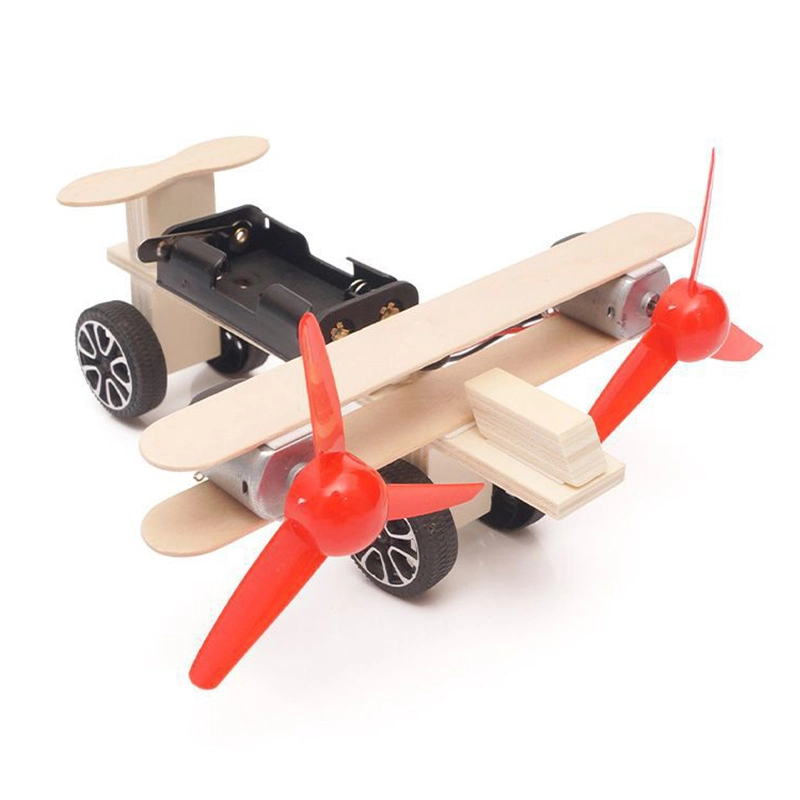 Customized Assembly Wood Craft Electric Taxiing Plane Toy for Kids Outdoor Game