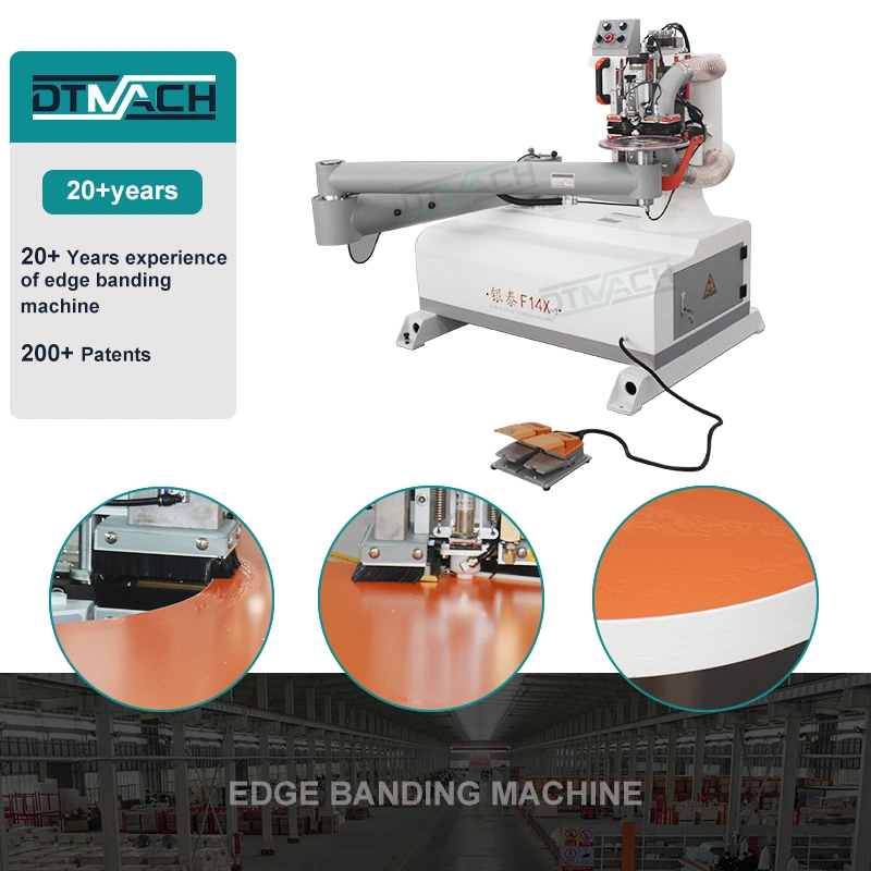 Dtmach F14X Manual Woodworking PVC 0.5-3mm Double Trimming Strip Thickness Edge Banding Machine acrylic Automatic Curve Line Edge Trimming Machine for Furniture