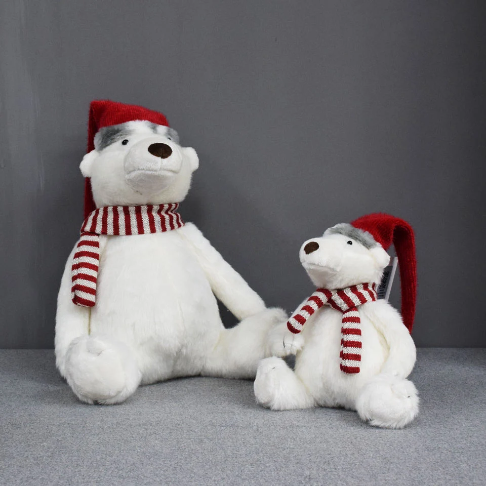 Handmade Crafts Christmas Decoration Sitting White Bear