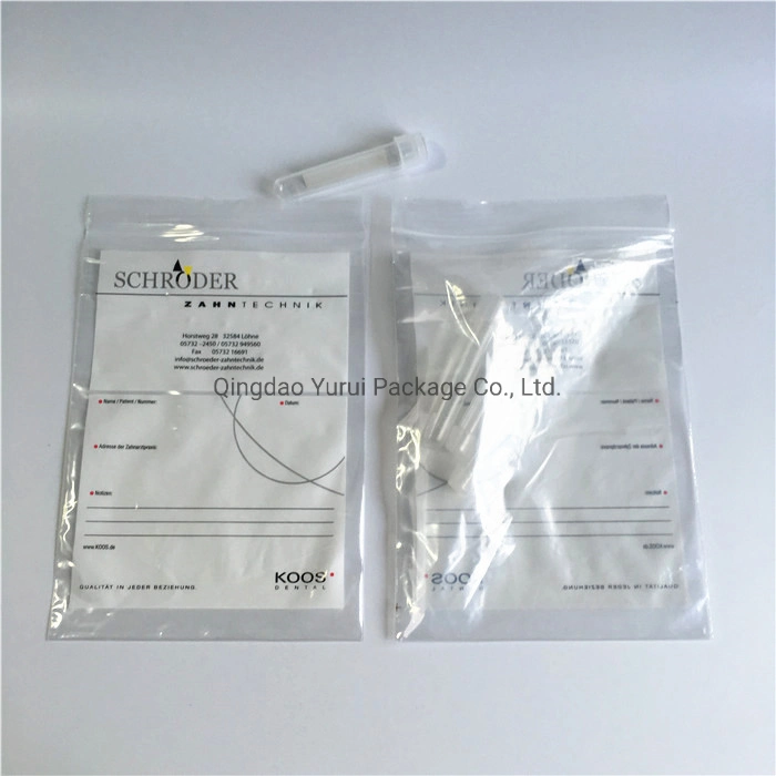 6*9 LDPE Pathology Transport Envelope Medical Lab Biodegradable Biohazard Trash Collection Kangaroo Type Specimen Bag with Pouch