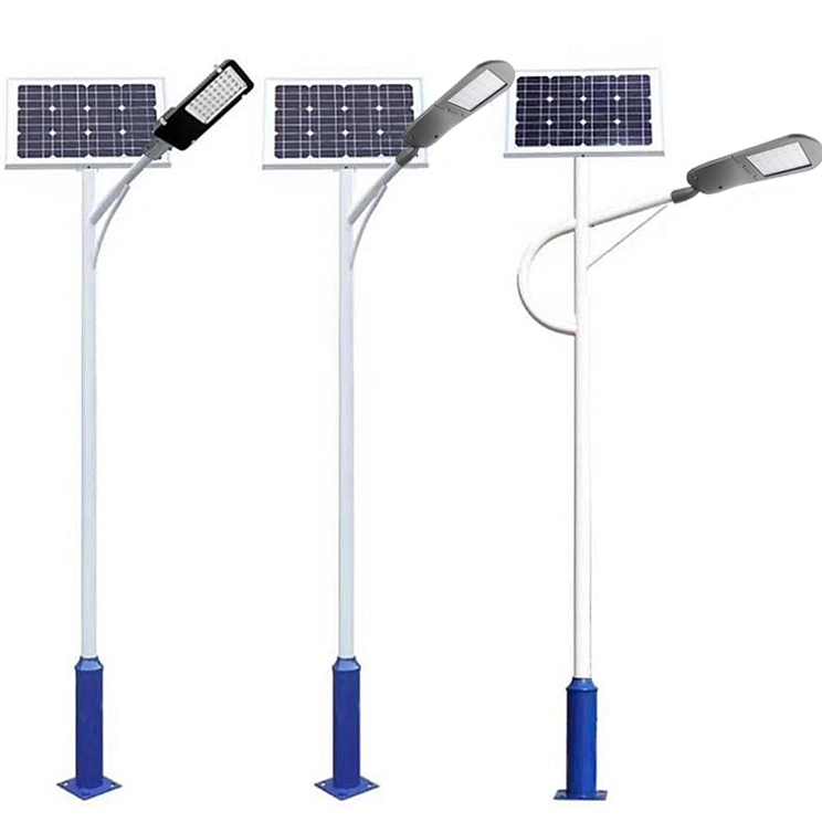 Certificação RoHS CE High Power 30W 40W 60W 70W 80W Candeeiro LED Solar Street Light de 120 W com iluminação exterior de 100 W. HDG Pole