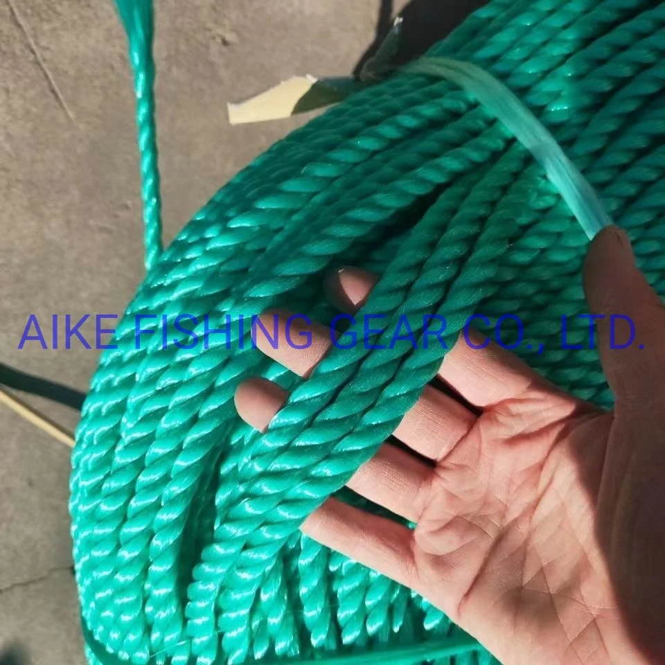 6mm-10mm Nylonrope White/Black/Blue/Green Color 3 Strands Twisted Polyamide/PP/Nylon for Pelagic Fishing Packaging Rope