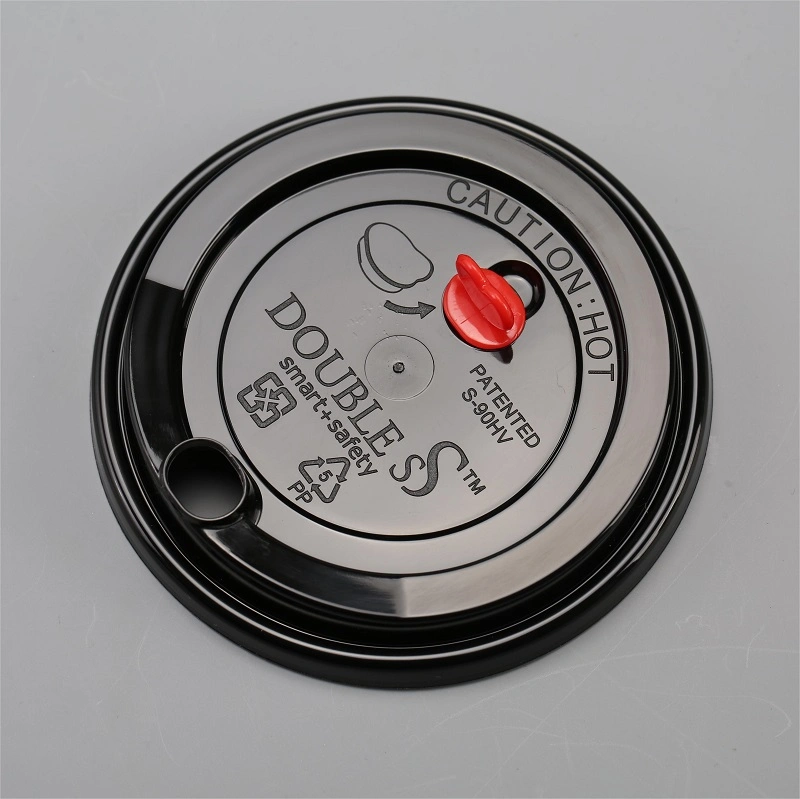 90mm Caliber Food Grade PP Plastic Lid with Stopper Plug Milk Tea/Coffee Cup Lid for Drinking