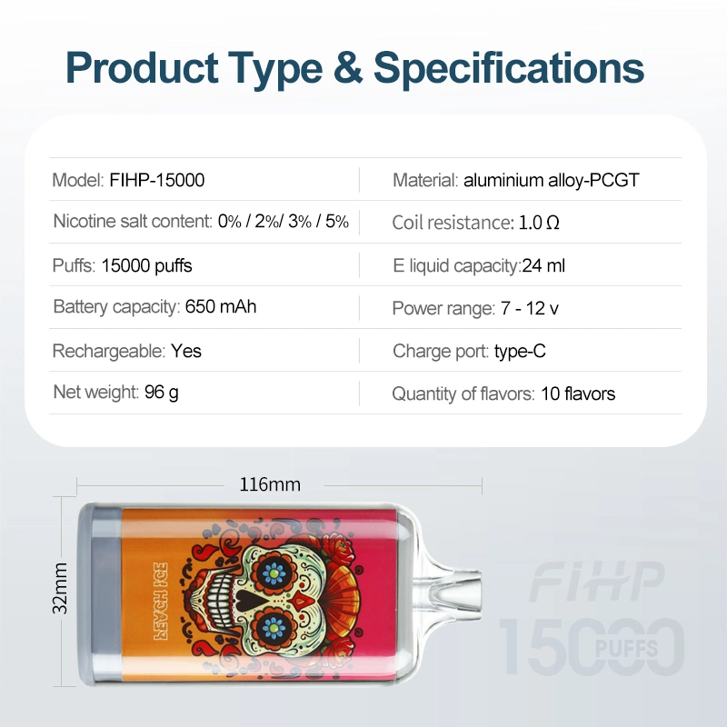 Original 15000 Puffs Electronic Vaper Mars Disposable/Chargeable Vape 24ml Pod Prefilled 2% 5% No Leaking 15K Puff Bar Mesh Coil Rechargeable Wholesale/Supplier E Cigarette